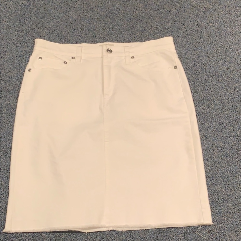 J.crew white denim skirt